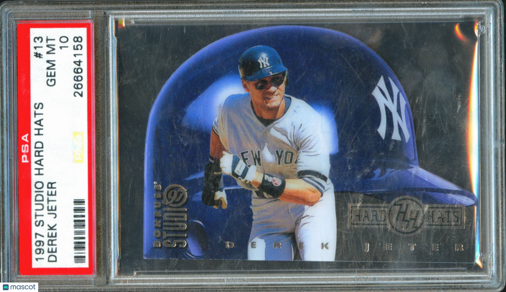 Derek Jeter 1997 Studio Hard Hats Insert 2322/5000 #13 PSA 10