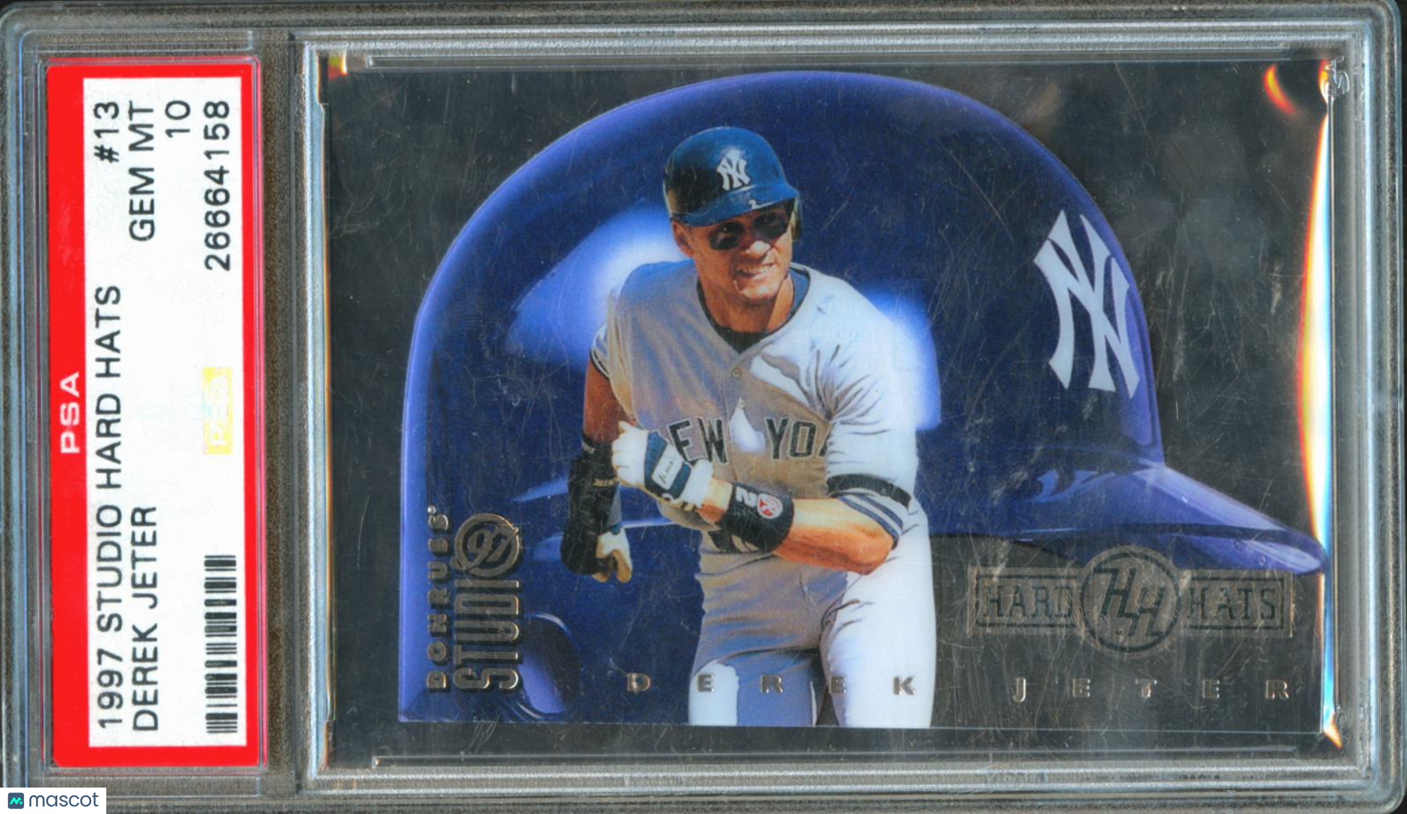 Derek Jeter 1997 Studio Hard Hats Insert 2322/5000 #13 PSA 10