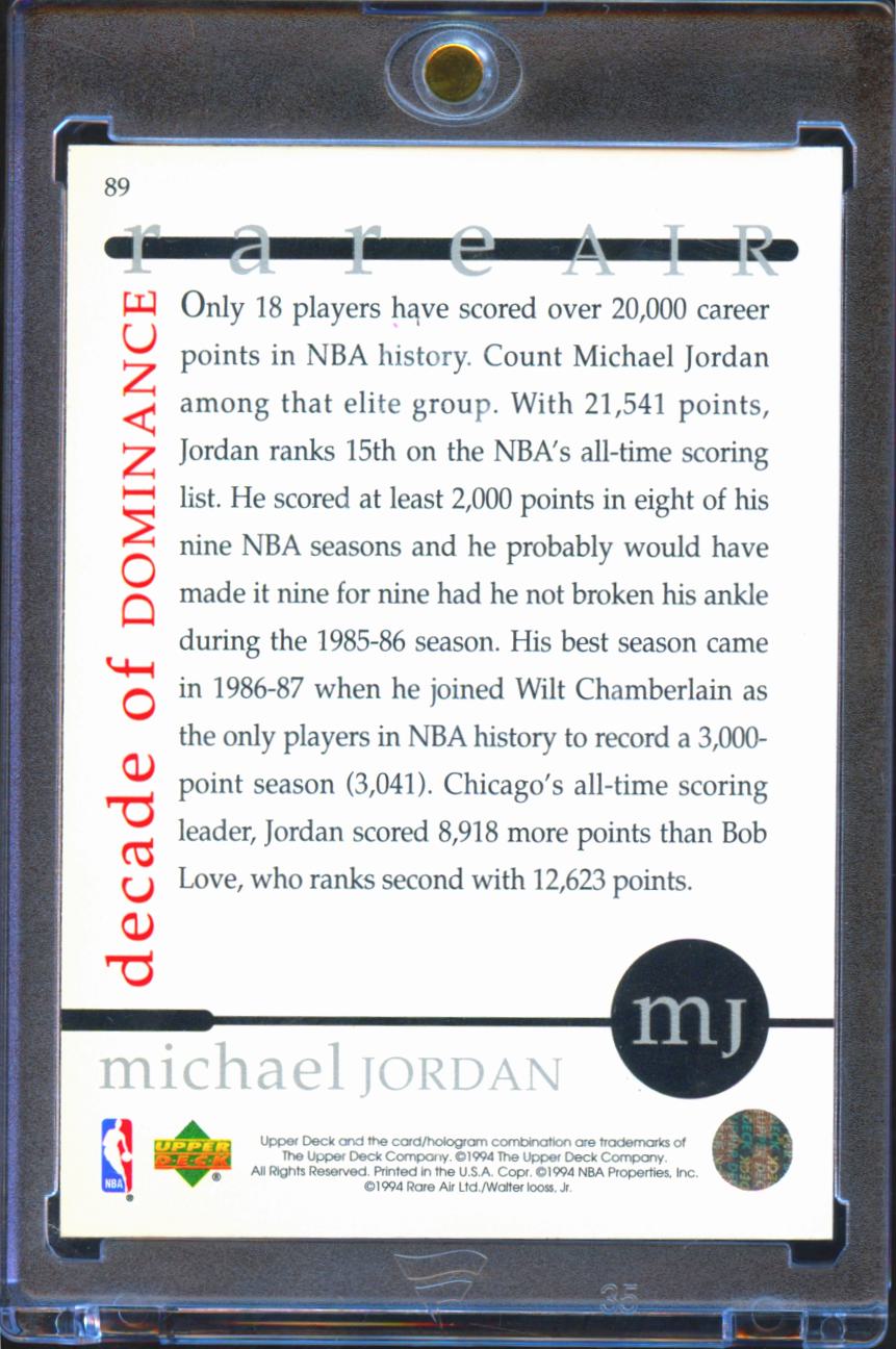 Michael Jordan 1994 Upper Deck Rare Air Menendez Brothers #89 Chicago Bulls