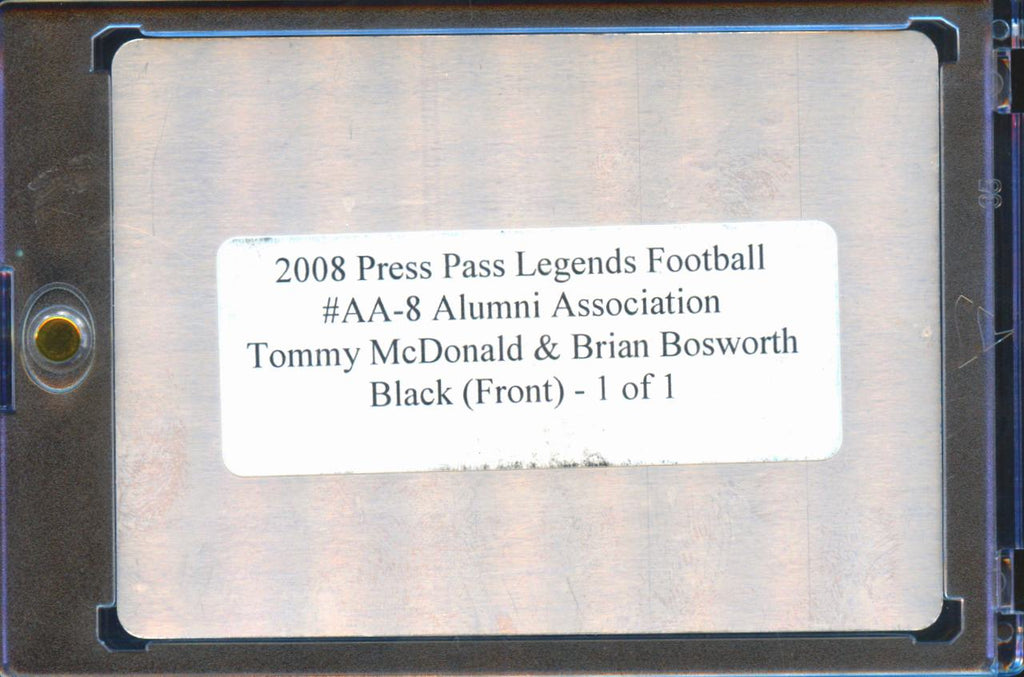 Brian Bosworth / Tommy McDonald 2008 Press Pass Printing Plate 1/1 Oklahoma