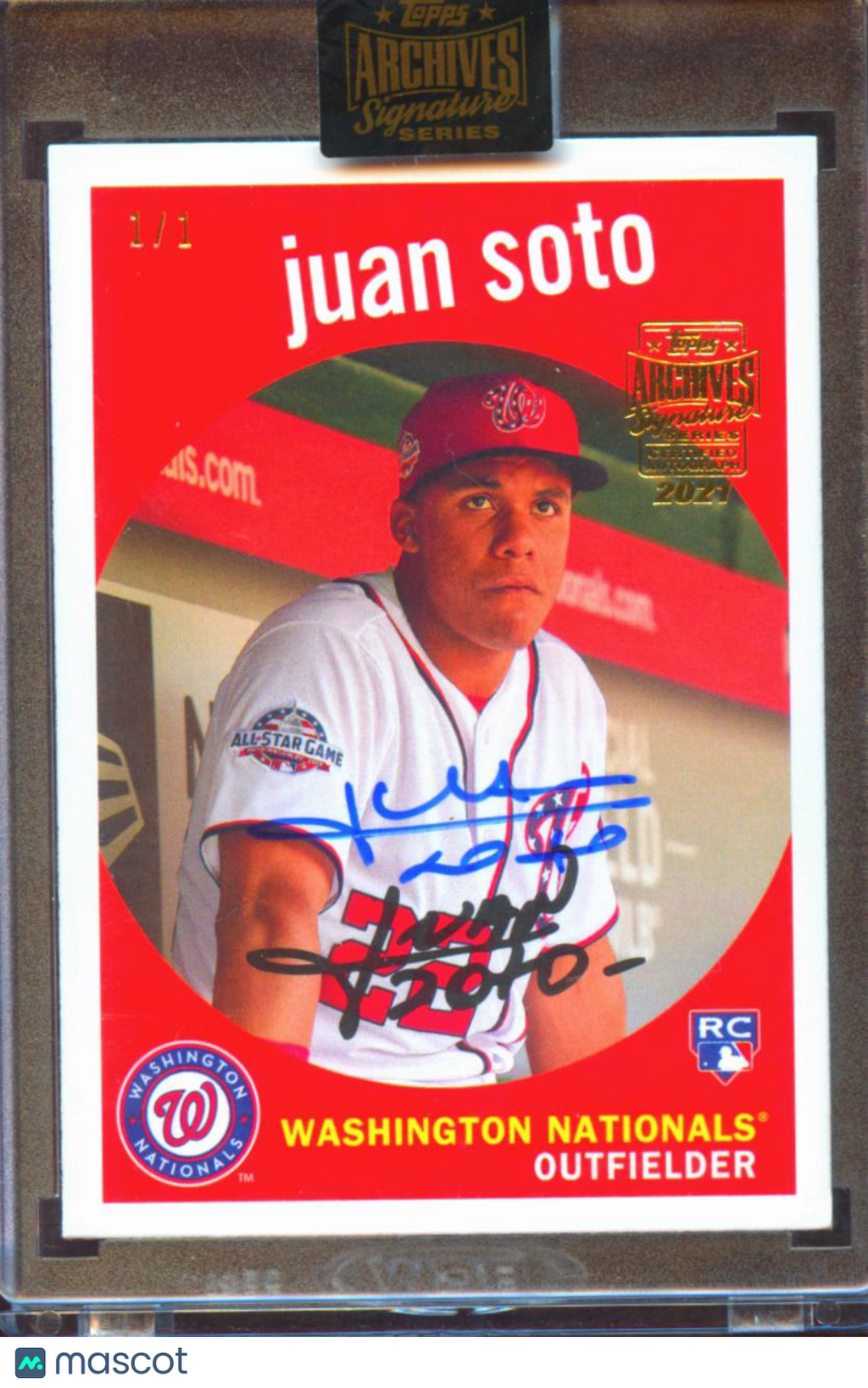 Juan Soto 2021 Topps Archives Auto Autograph '18 RC 1/1 Washington Nationals