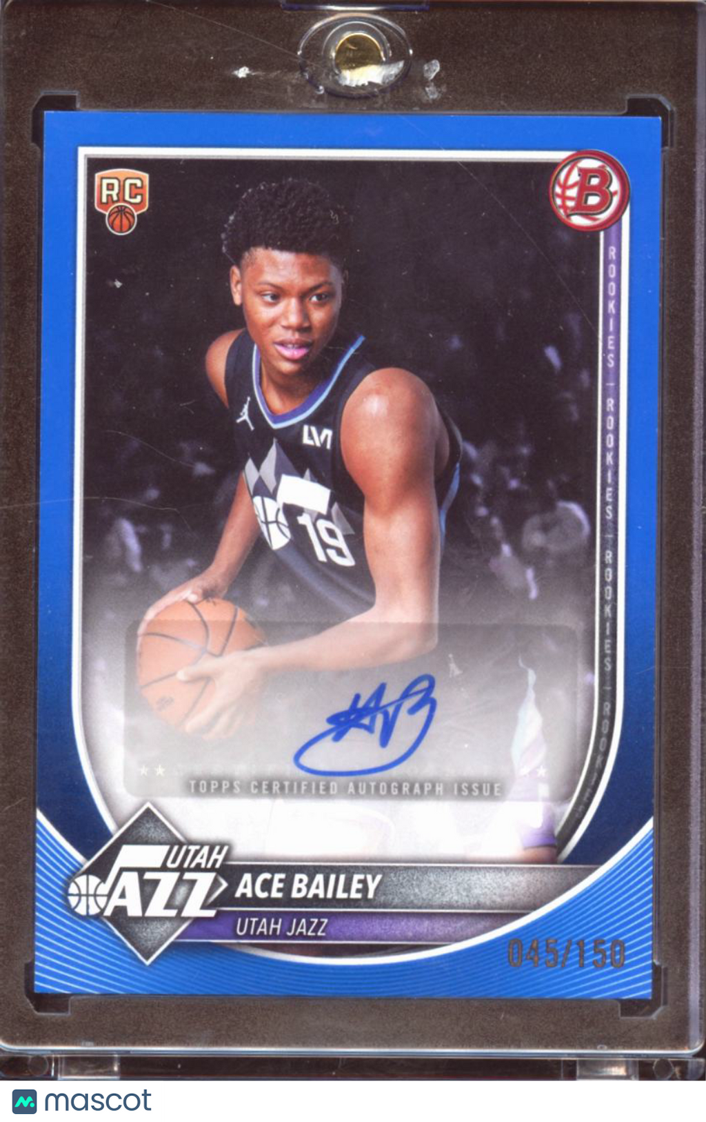 Ace Bailey 2025-26 Bowman Auto Autograph Blue RC 45/150 Utah Jazz