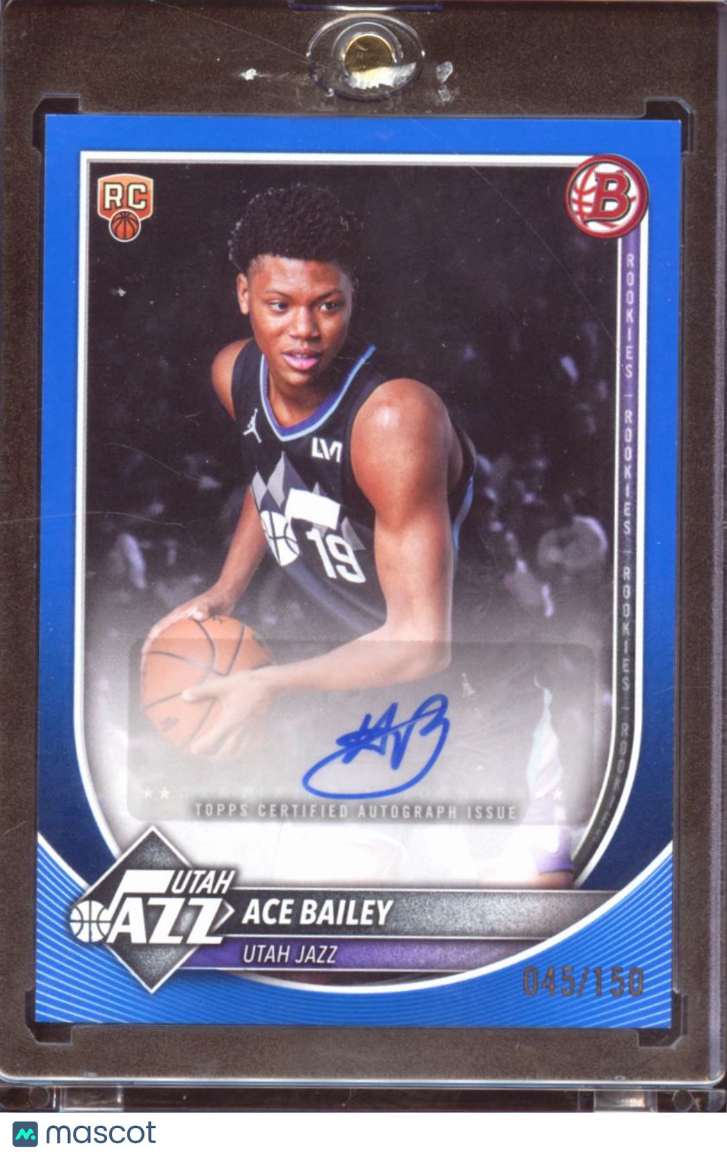 Ace Bailey 2025-26 Bowman Auto Autograph Blue RC 45/150 Utah Jazz