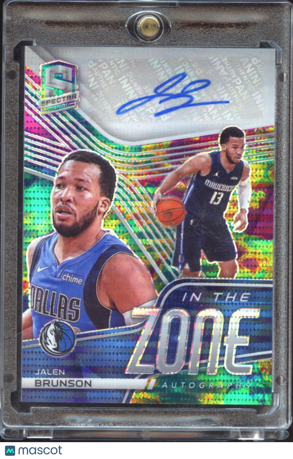 Jalen Brunson 2020-21 Spectra In The Zone Auto Autograph 9/75 Mavericks Knicks