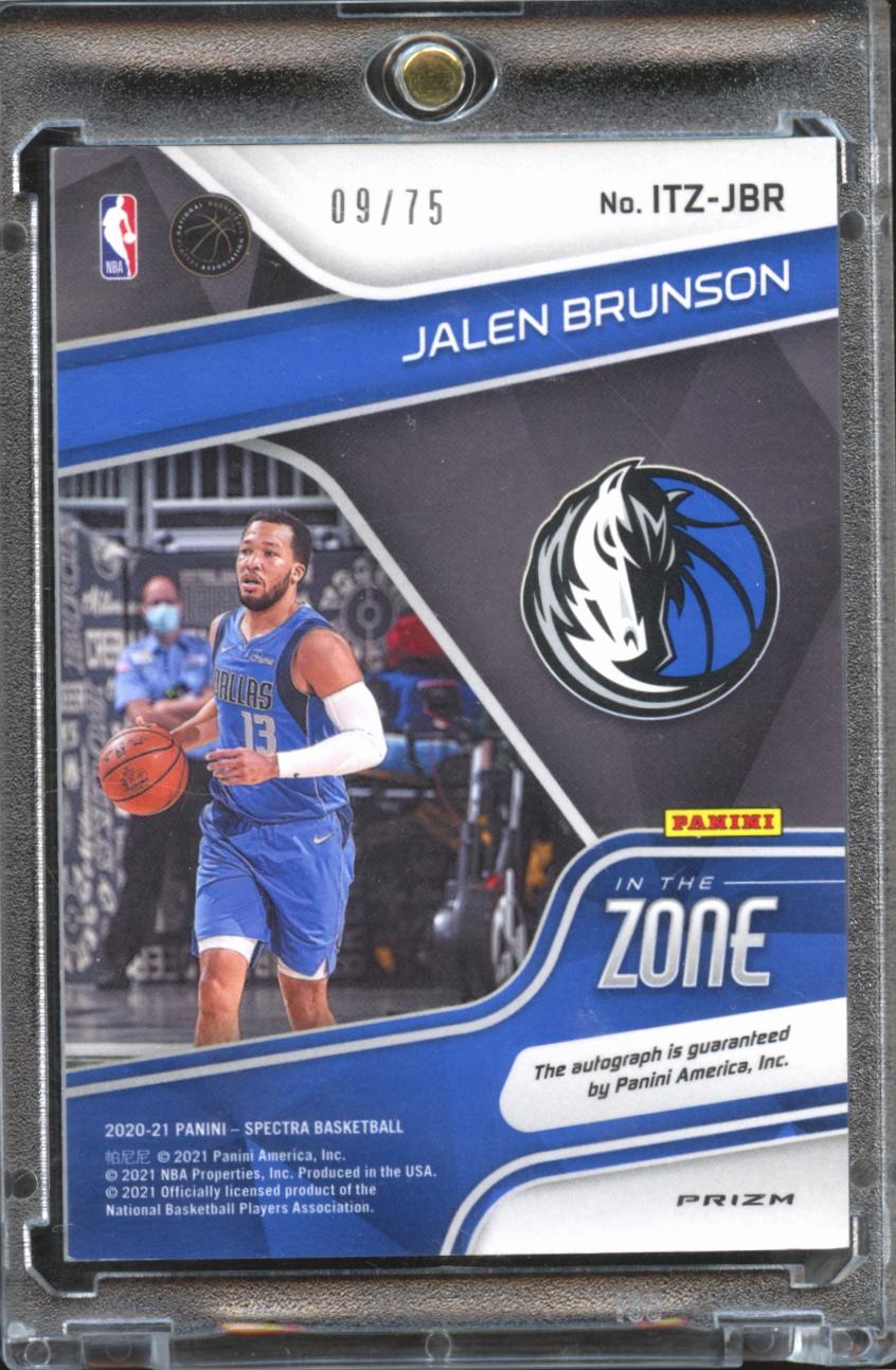Jalen Brunson 2020-21 Spectra In The Zone Auto Autograph 9/75 Mavericks Knicks