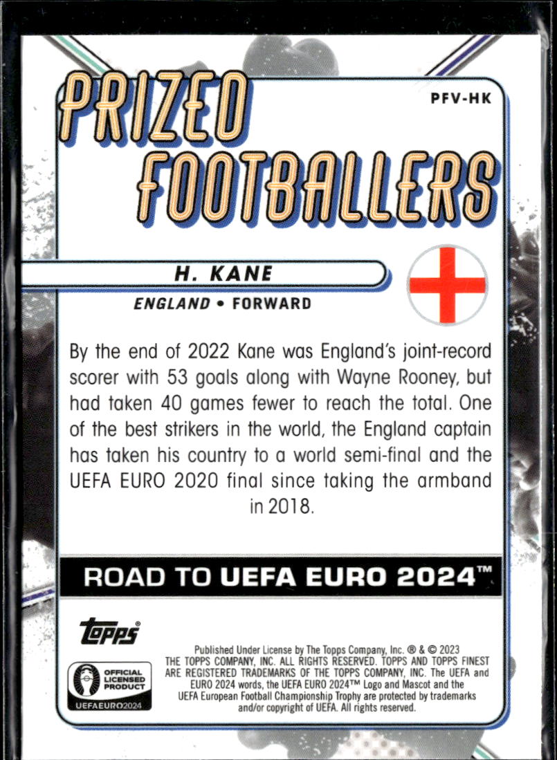 Harry Kane 2024 Topps Finest Road to UEFA Red Yellow Prized Footballers England