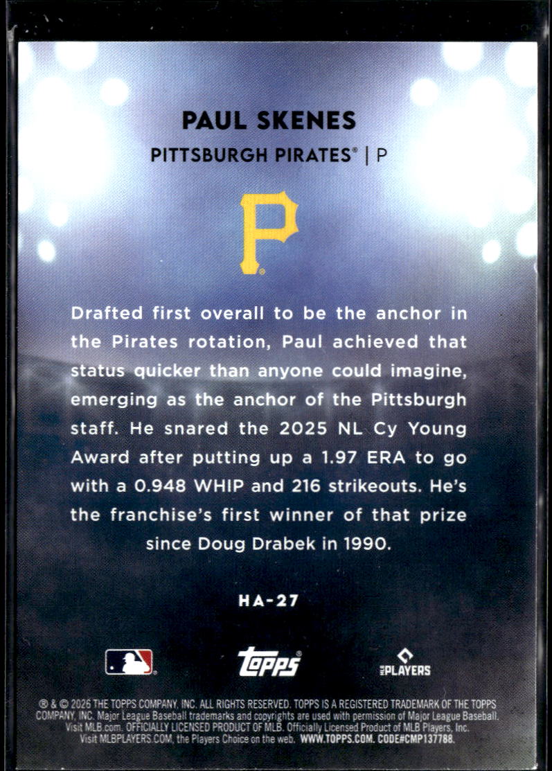 Paul Skenes 2026 Topps Home Field Advantage Pittsburgh Pirates