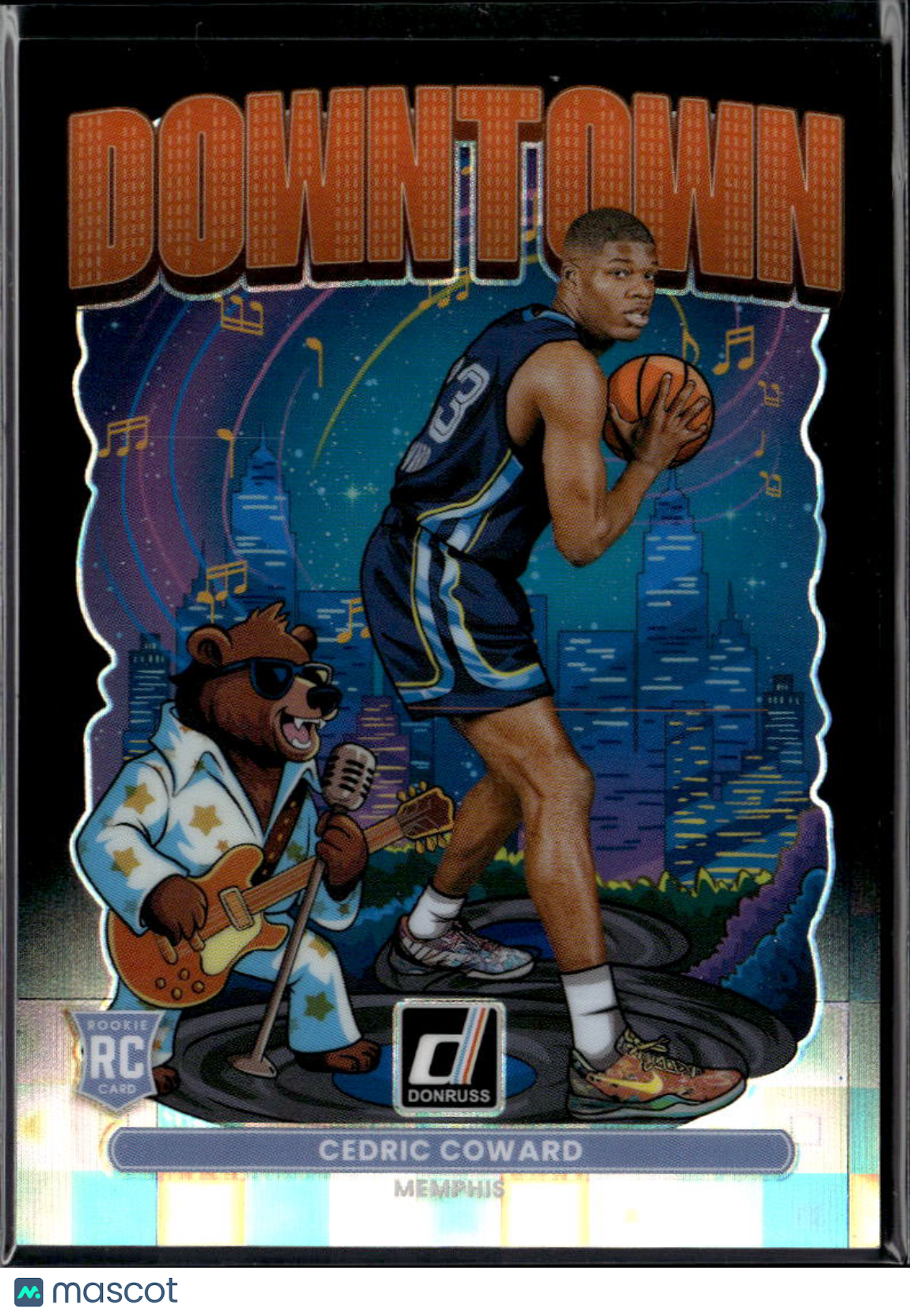 Cedric Coward 2025 Optic Downtown Black Pandora RC 6/25 Memphis Tigers