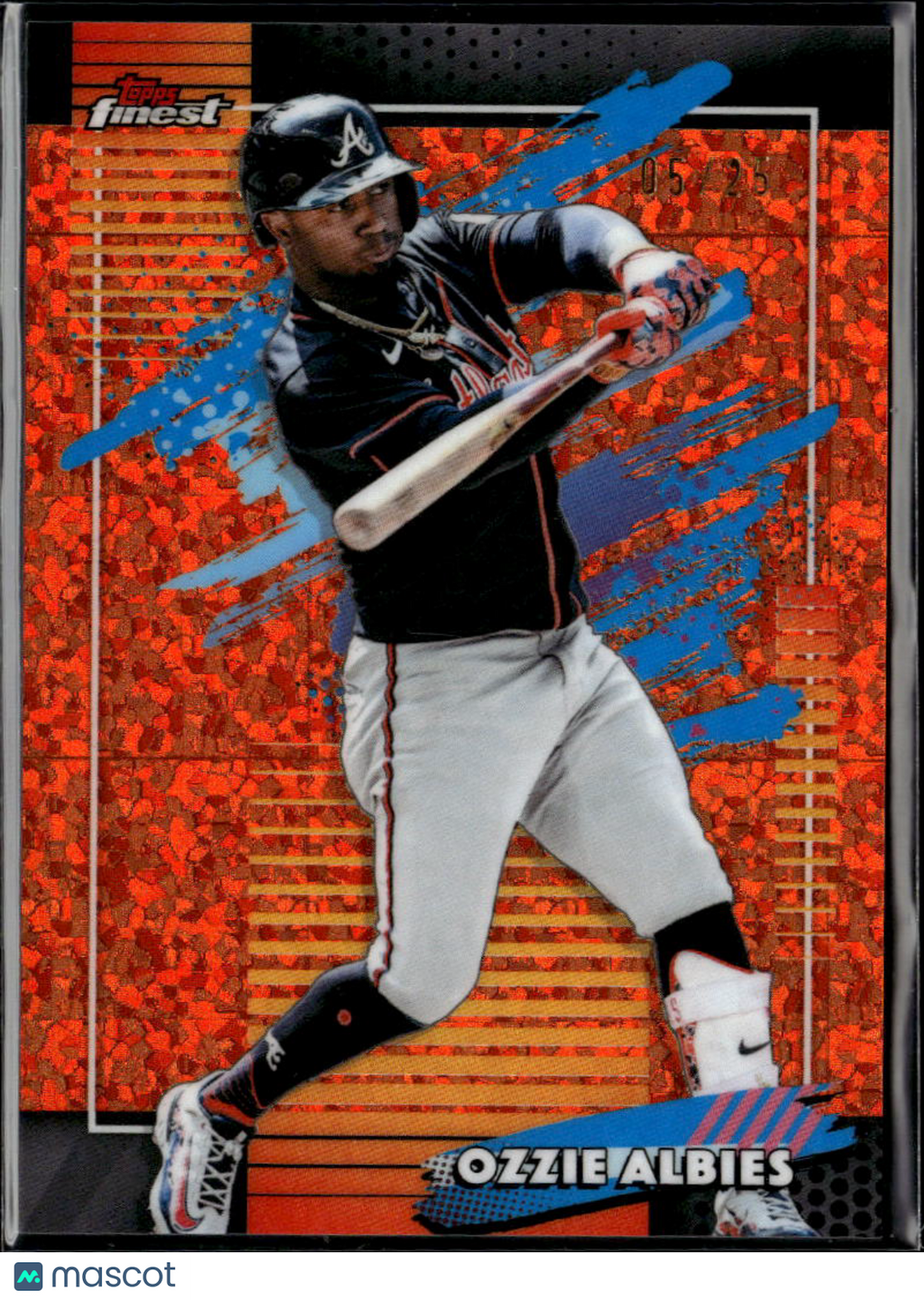 Ozzie Albies 2026 Topps Finest Orange Refractor 5/25 Atlanta Braves