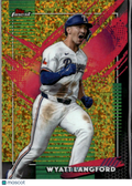 Wyatt Langford 2026 Topps Finest GOLD Mini-Diamond Refractor 35/50 Texas Rangers