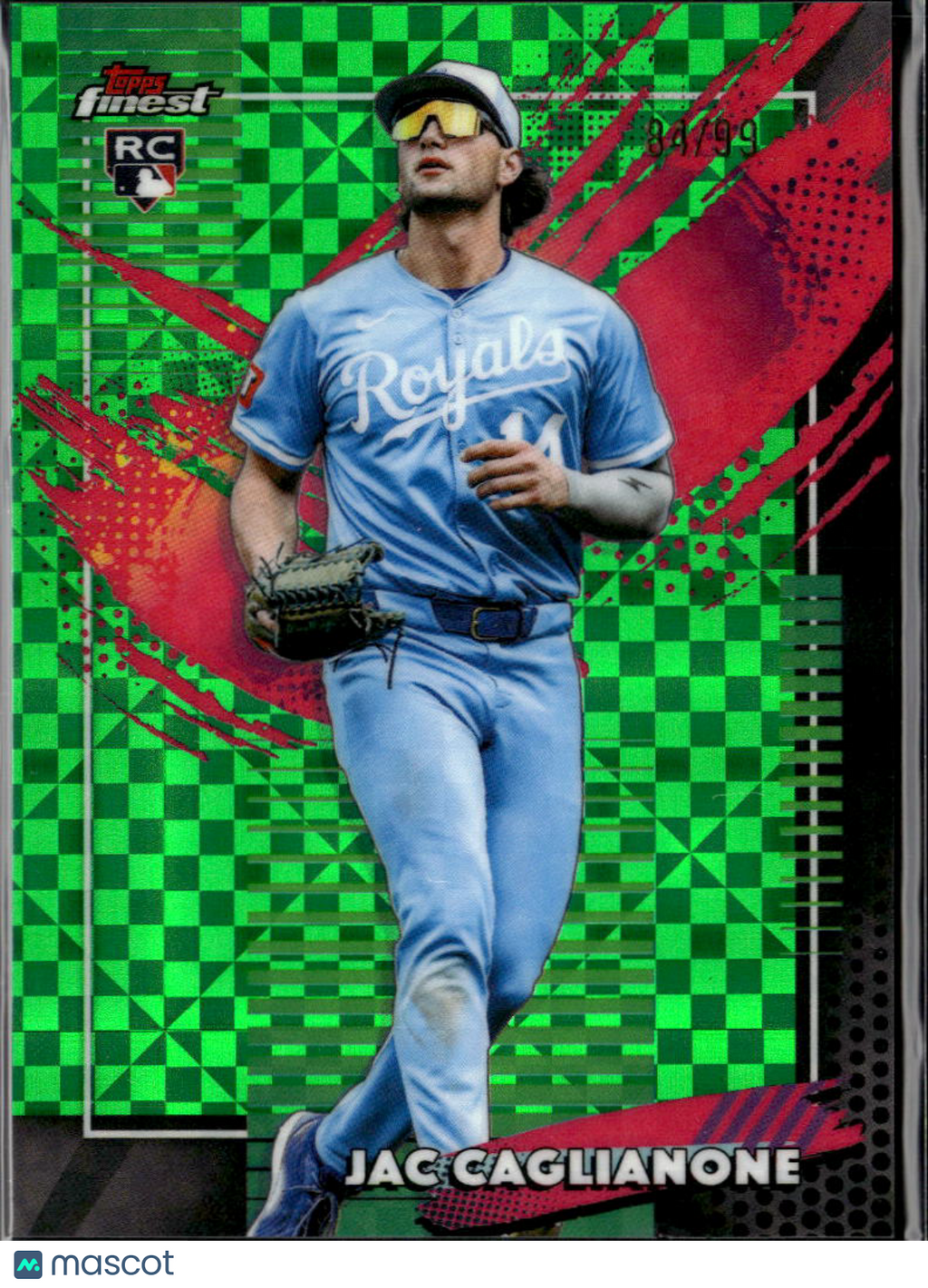 Jac Caglianone 2026 Topps Finest RC Green Xfractor Rookie 84/99 KC Royals