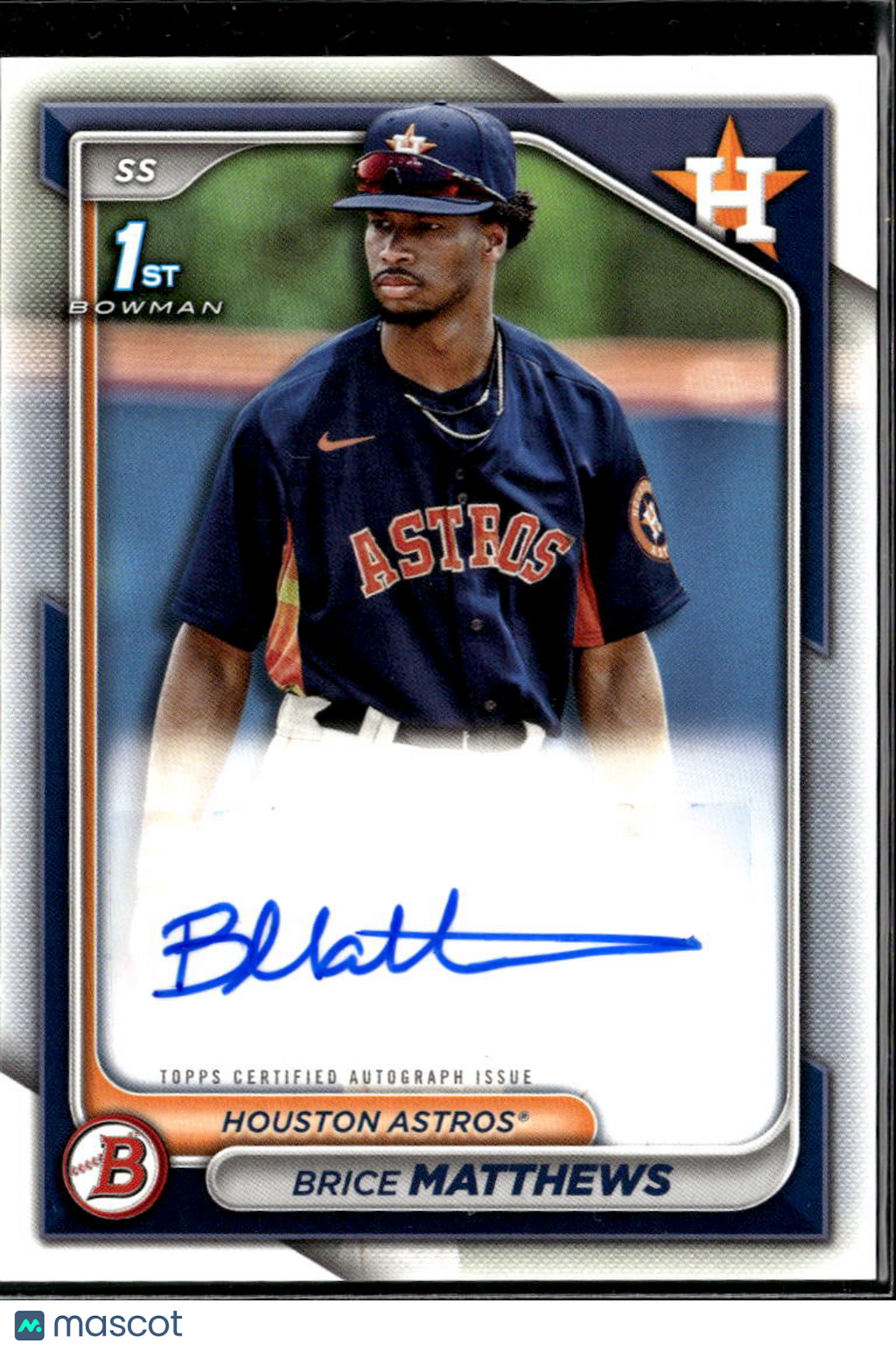 Brice Matthews 2024 Bowman 1st Bowman Auto Autograph Houston Astros
