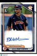 Brice Matthews 2024 Bowman 1st Bowman Auto Autograph Houston Astros