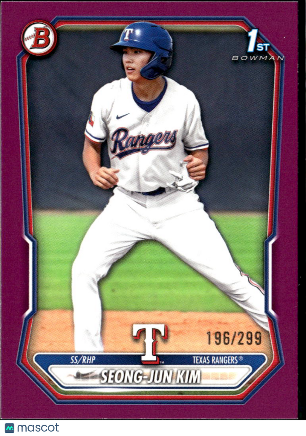 Seong-Jun Kim 2026 Bowman 1st Fuchsia Rookie RC 196/299 Texas Rangers