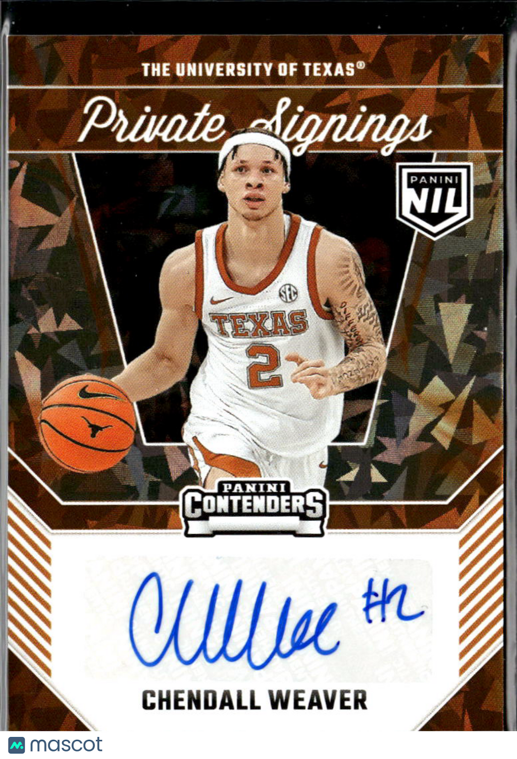 Chendall Weaver 2025 Contenders Private Signings Auto Autograph Texas Longhorns