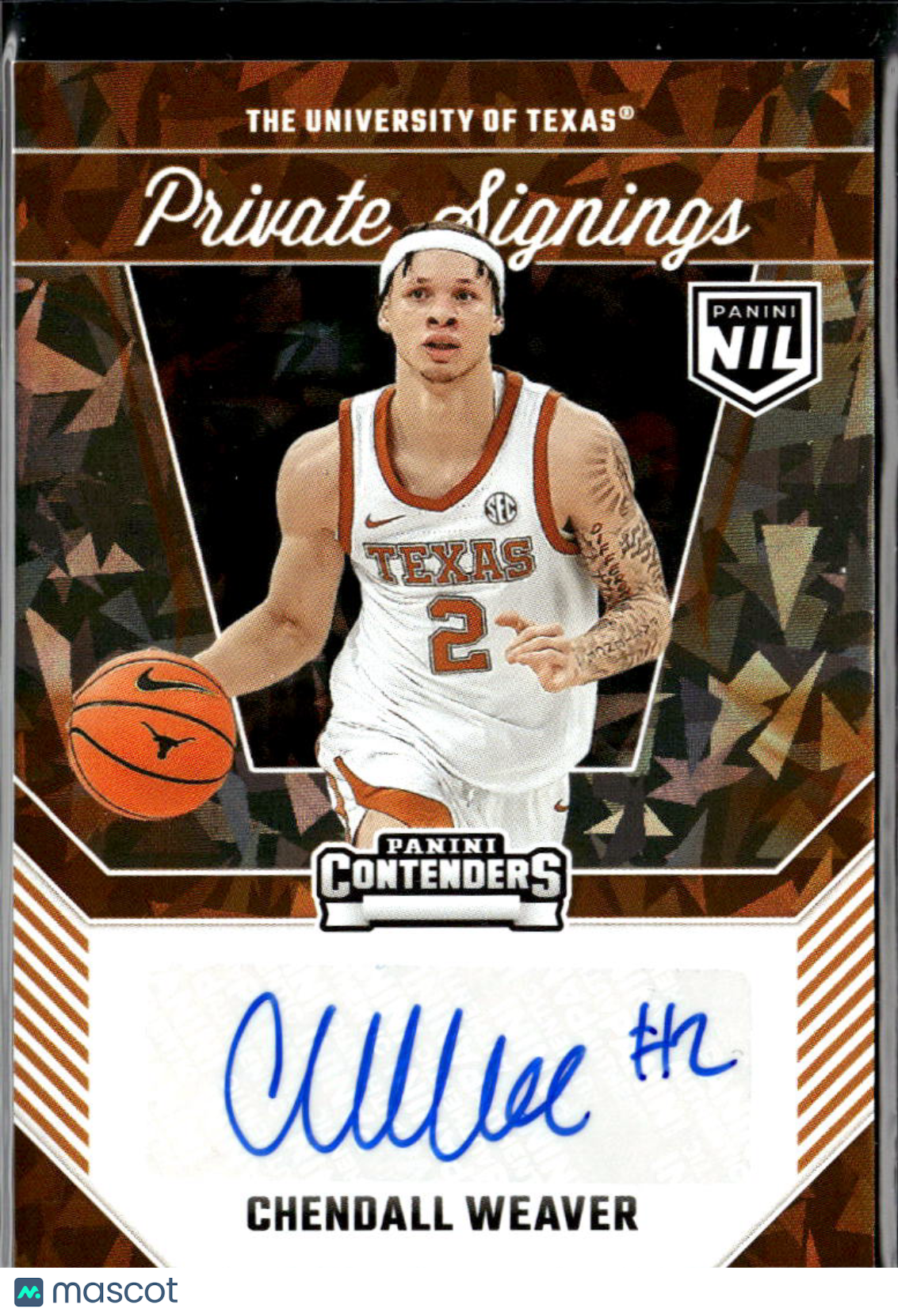 Chendall Weaver 2025 Contenders Private Signings Auto Autograph Texas Longhorns