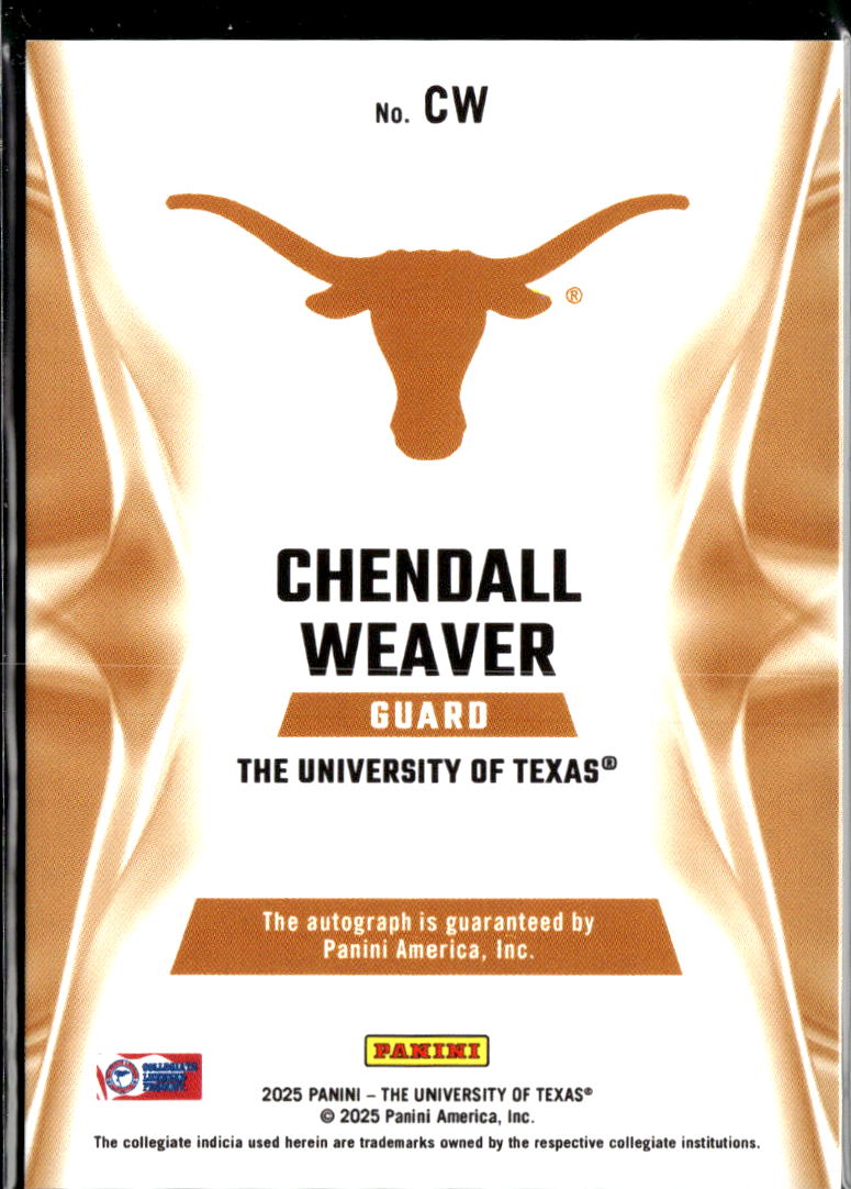 Chendall Weaver 2025 Contenders Private Signings Auto Autograph Texas Longhorns