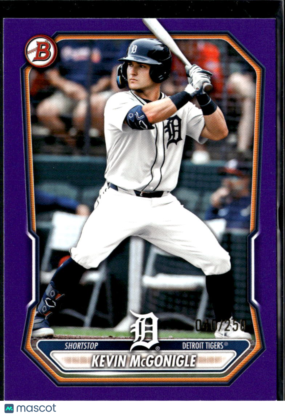 Kevin McGonigle 2026 Bowman Purple Parallel 40/250 Detroit Tigers