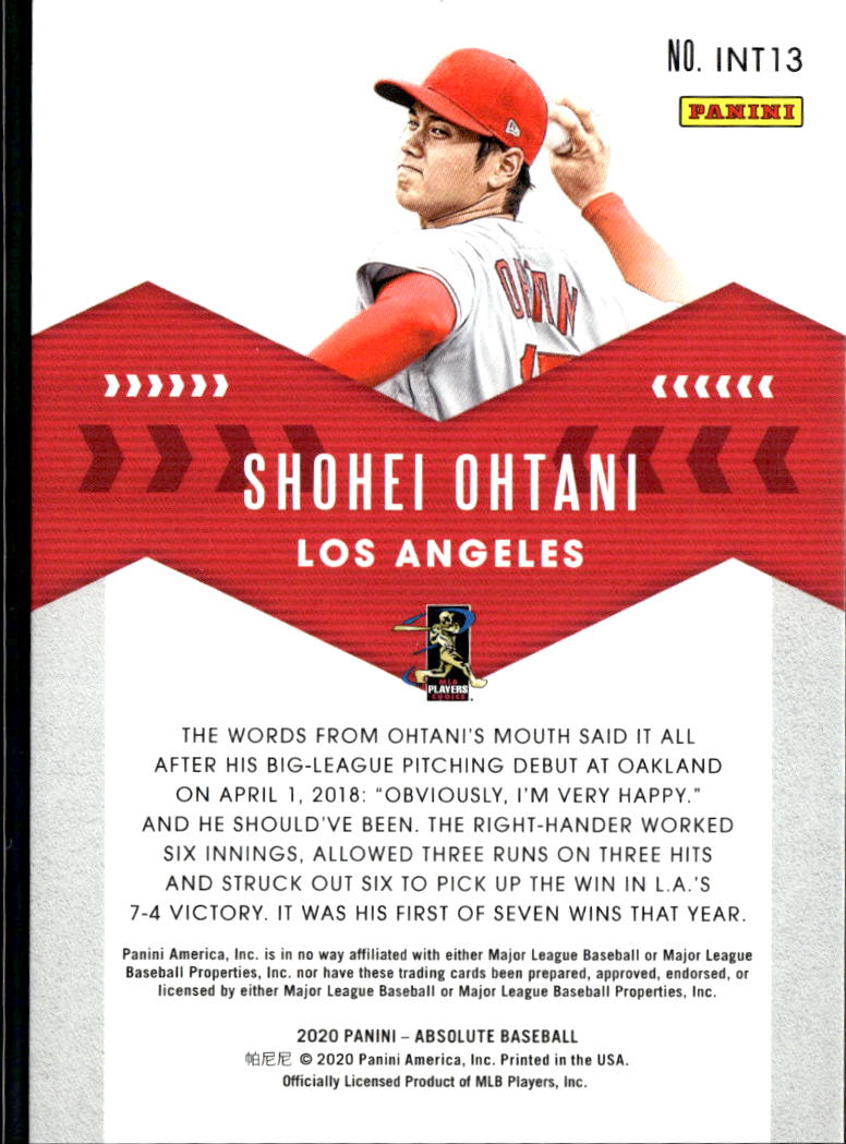 Shohei Ohtani 2020 Absolute Purple Spectrum Introductions 3/25 LA Angels
