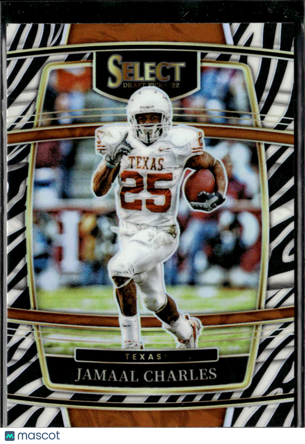 Jamaal Charles 2022 Select Draft Zebra Prizm SSP SHORTPRINT Texas Longhorns