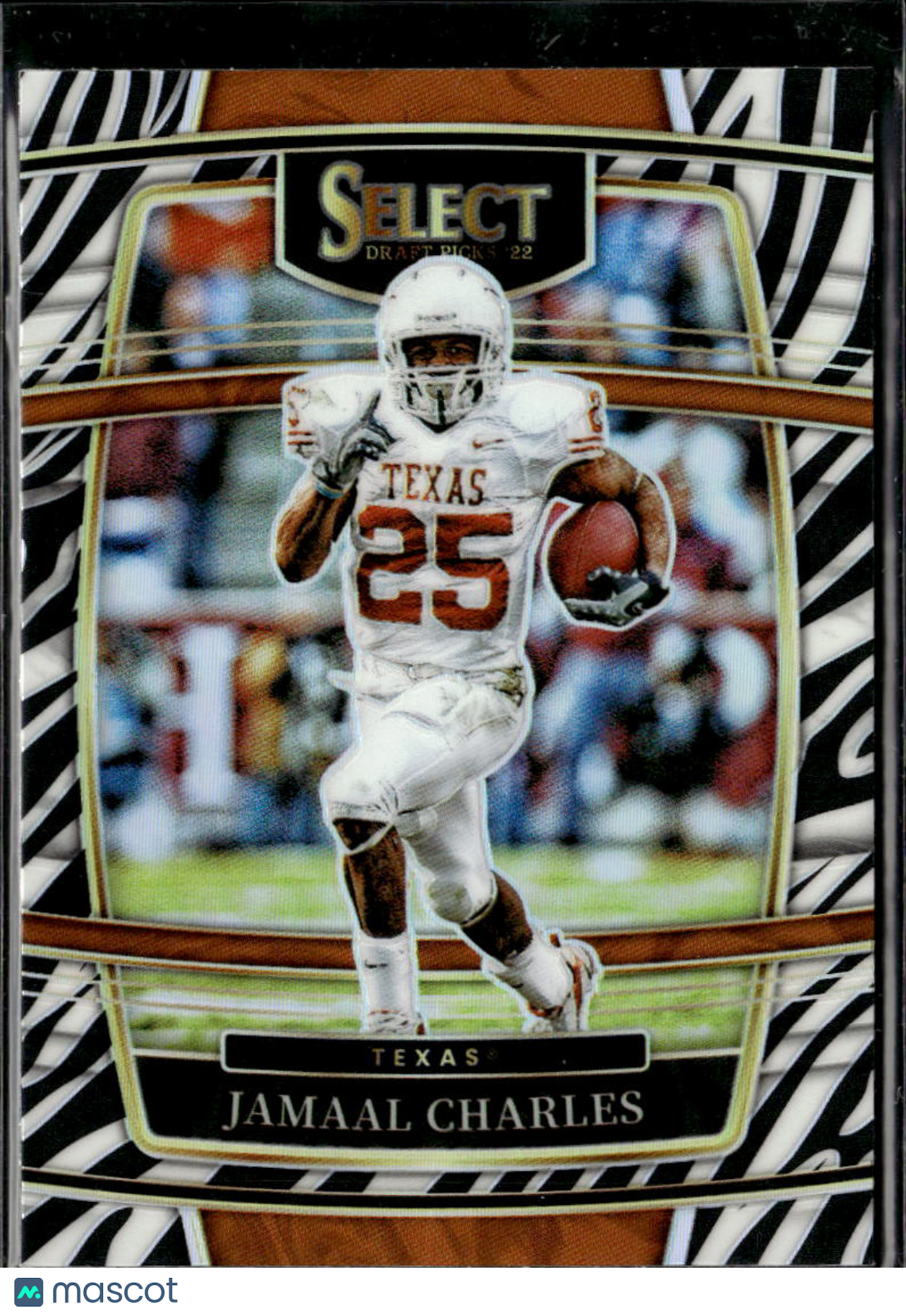 Jamaal Charles 2022 Select Draft Zebra Prizm SSP SHORTPRINT Texas Longhorns