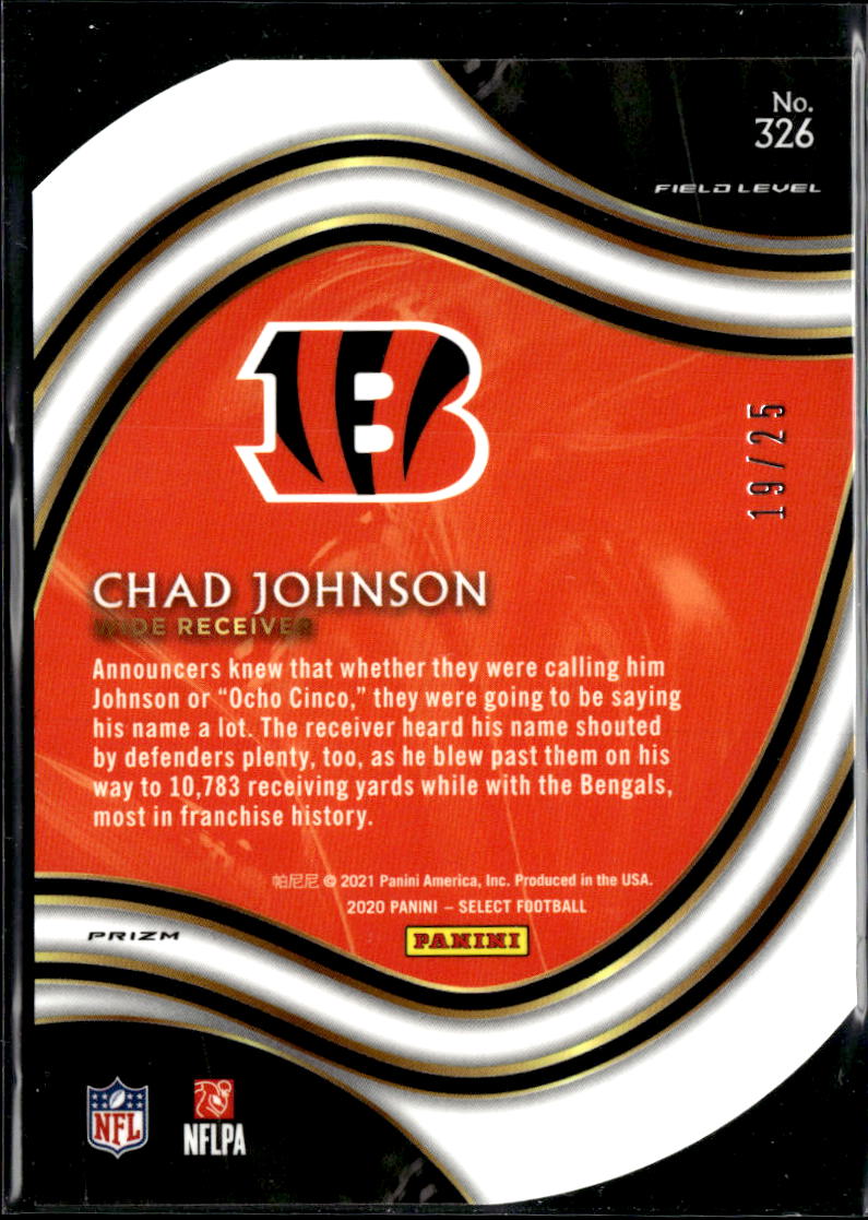 Chad Johnson 2021 Select Field Level Tie-Dye Prizm 19/25 Cincinnati Bengals