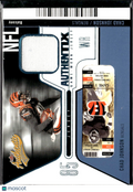 Chad Johnson 2004 Fleer Authentix Game-Worn Jersey Ticket Stub /150 Bengals