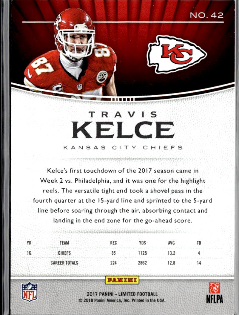 Travis Kelce 2018 Limited 92/99 #42 Kansas City Chiefs