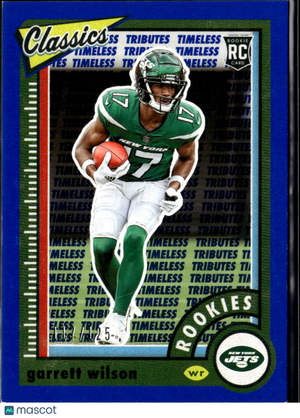Garrett Wilson 2022 Classics Blue Rookie RC 117/125 New York Jets