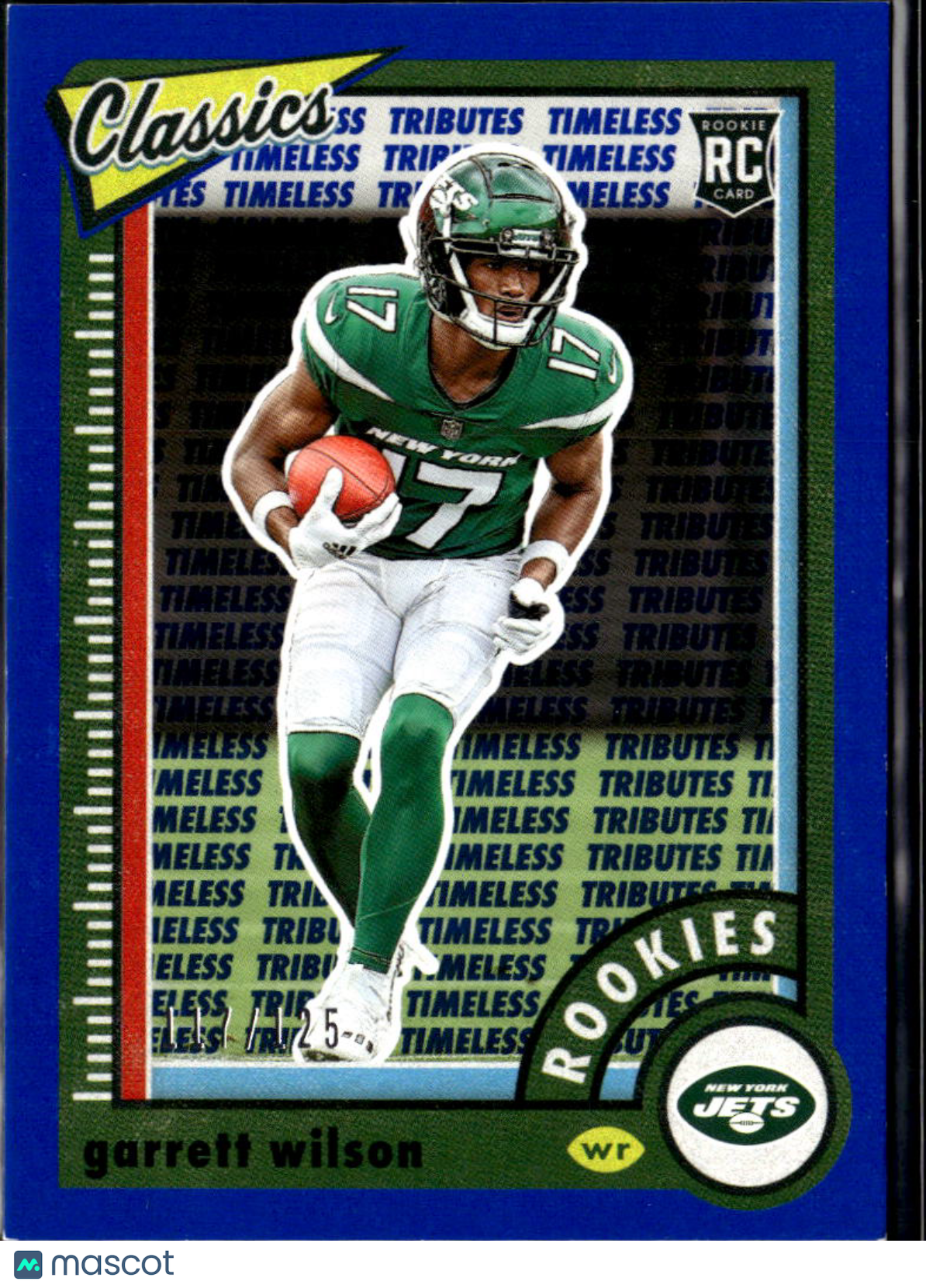 Garrett Wilson 2022 Classics Blue Rookie RC 117/125 New York Jets