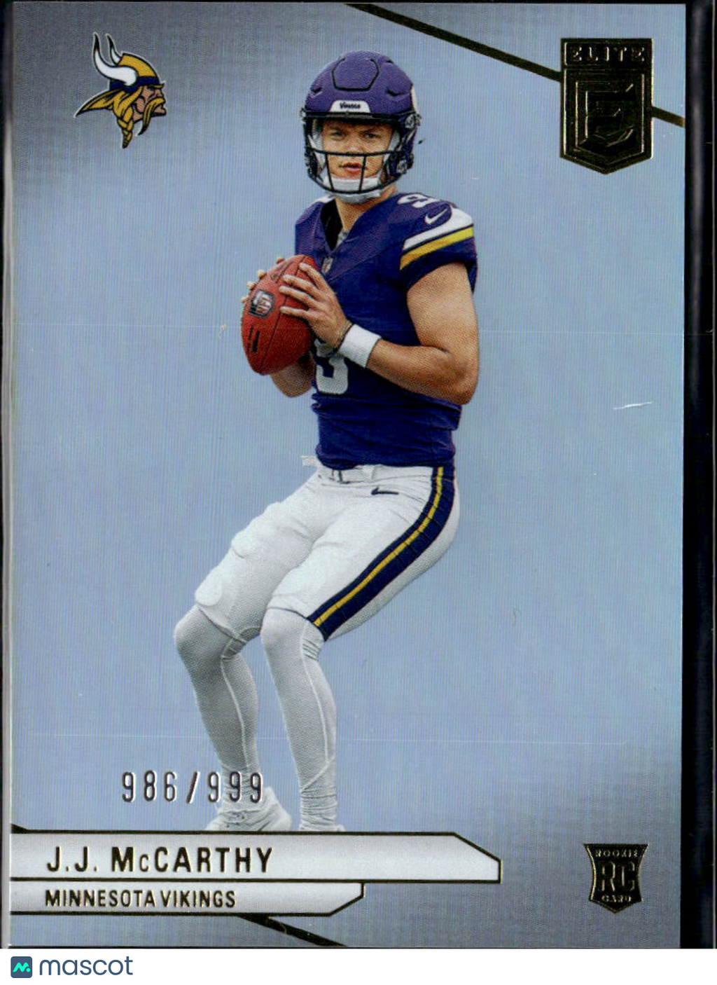 J.J. McCarthy 2024 Elite Rookie RC 986/999 Minnesota Vikings