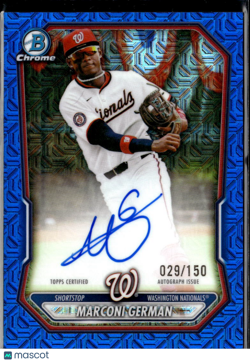 Marconi German 2026 Bowman Chrome Auto Autograph Blue 29/150 Nationals