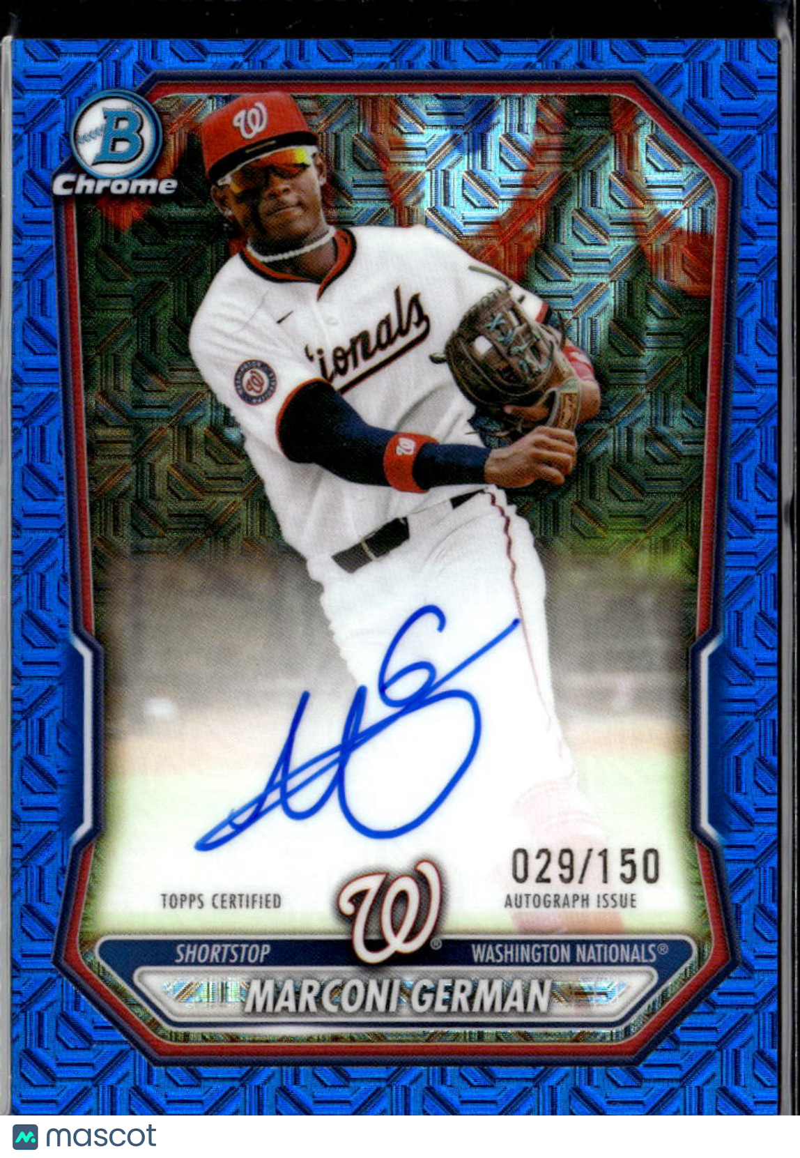 Marconi German 2026 Bowman Chrome Auto Autograph Blue 29/150 Nationals