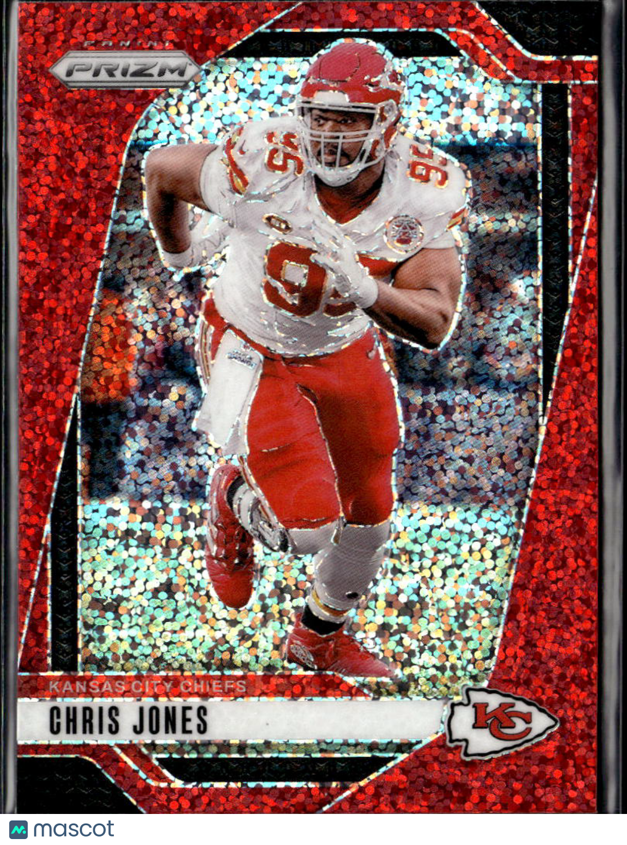 Chris Jones 2024 Prizm Red Sparkle Prizm SSP SHORTPRINT Kansas City Chiefs