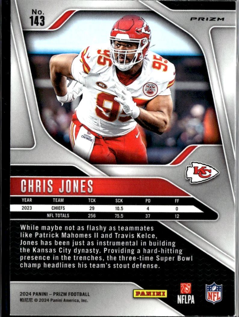 Chris Jones 2024 Prizm Red Sparkle Prizm SSP SHORTPRINT Kansas City Chiefs