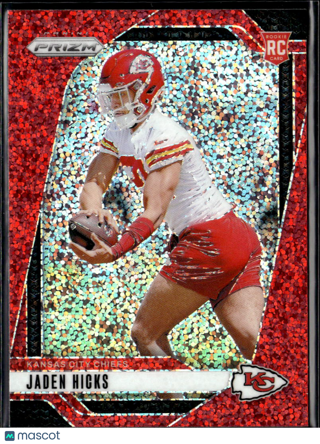 Jaden Hicks 2024 Prizm RC Red Sparkle Prizm SSP SHORTPRINT Kansas City Chiefs