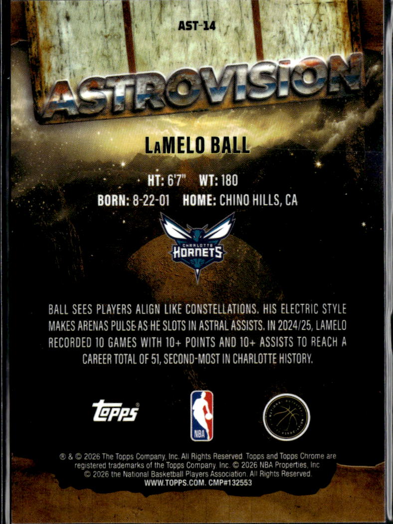 LaMelo Ball 2026 Topps Chrome Cactus Jack Astrovision SSP CASE HIT Hornets