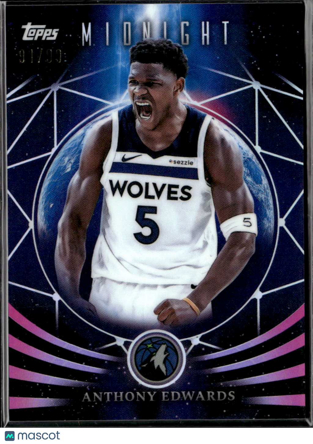 Anthony Edwards 2024-25 Topps Midnight Moonfall 91/99 Minnesota Timberwolves