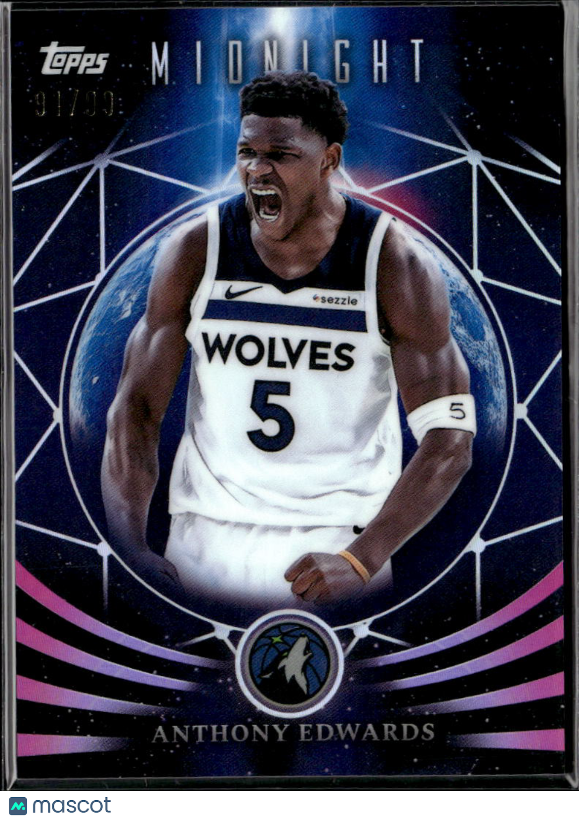 Anthony Edwards 2024-25 Topps Midnight Moonfall 91/99 Minnesota Timberwolves