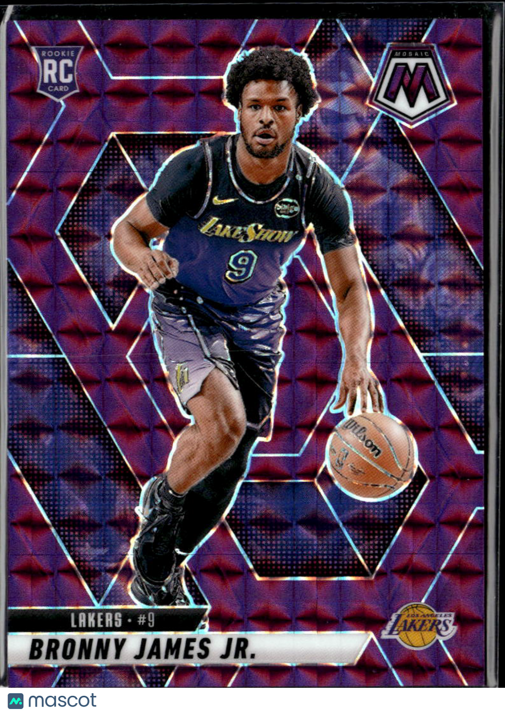 Bronny James Jr. 2024-25 Mosaic RC Purple Prizm 5/99 Los Angeles Lakers