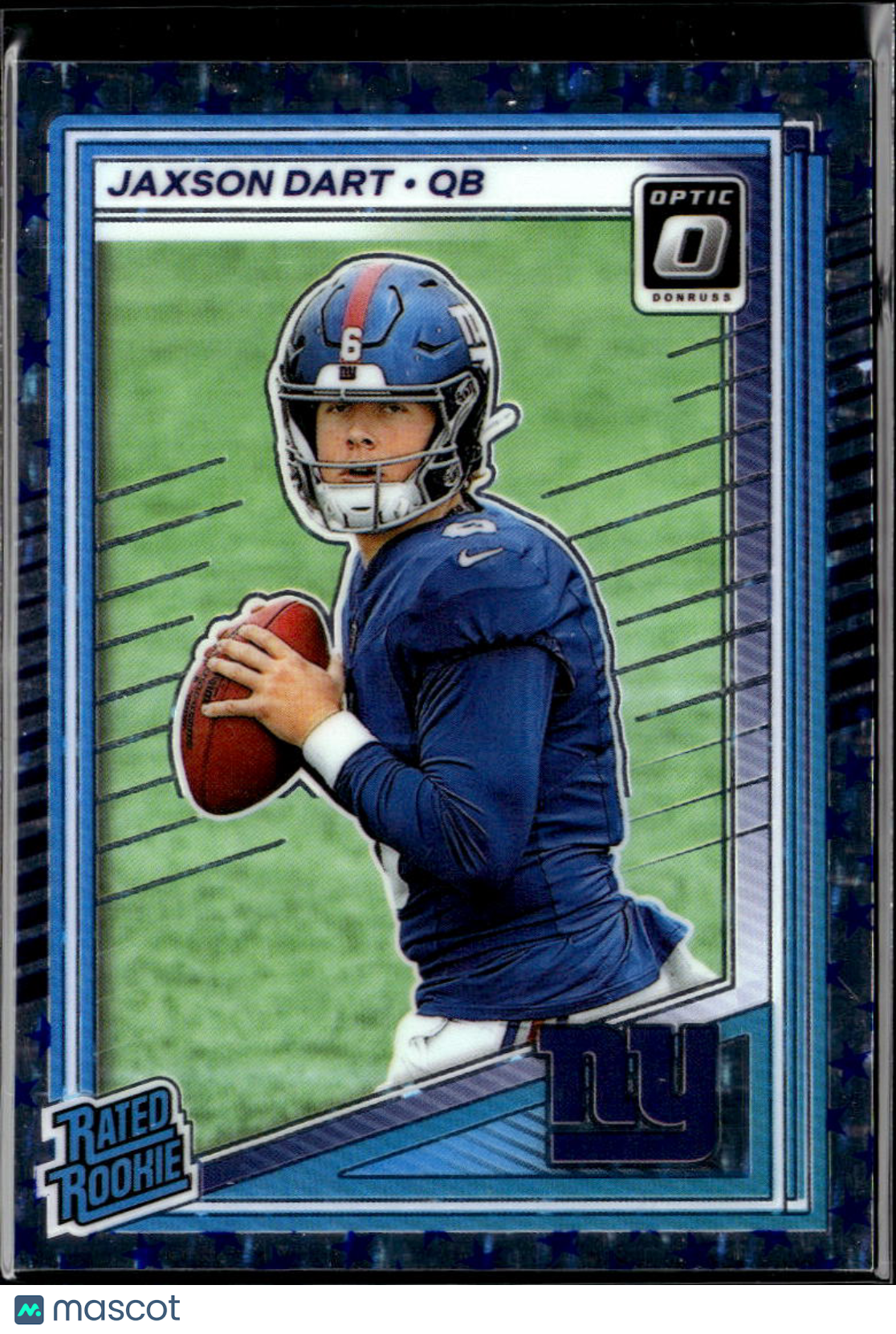 Jaxson Dart 2025 Optic Rated Rookie Blue Stars RC SSP New York Giants