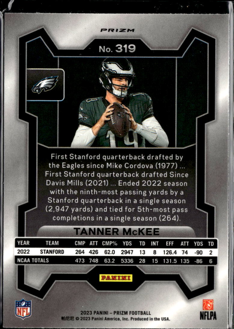 Tanner McKee 2023 Prizm Silver Prizm Variation SSP RC Philadelphia Eagles