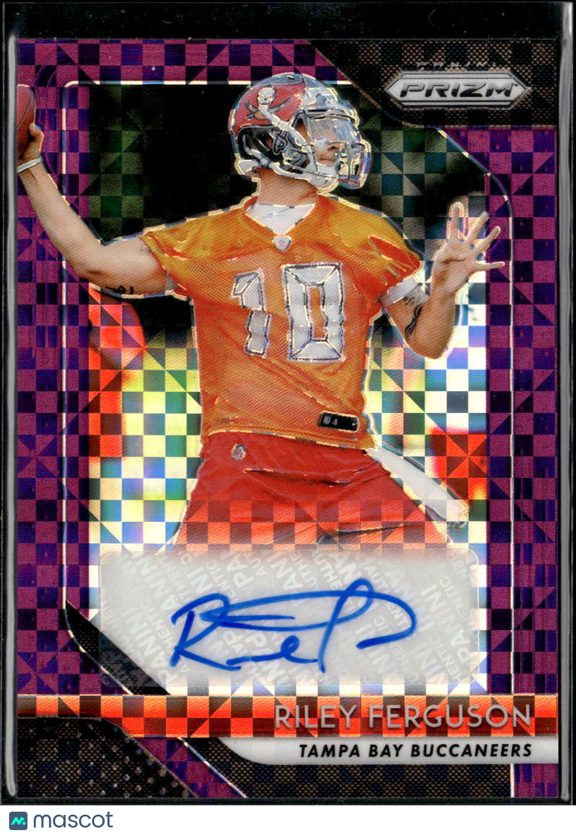 Riley Ferguson 2018 Prizm Auto Autograph Purple RC 23/49 Tampa Bay Buccaneers