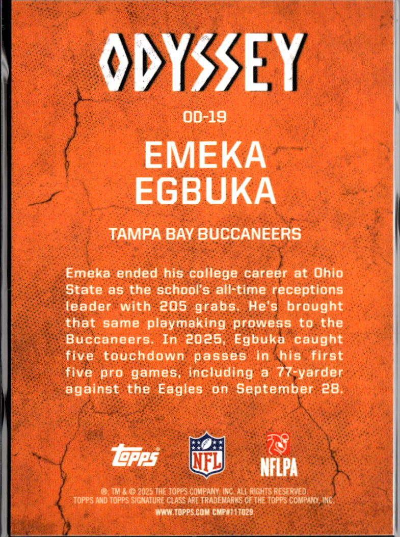 Emeka Egbuka 2025 Topps Odyssey RC CASE HIT Tampa Bay Buccaneers