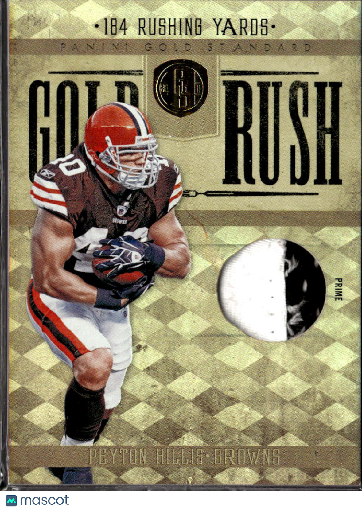 Peyton Hillis 2011 Gold Standard Game Worn Patch 7/25 Cleveland Browns CREASE