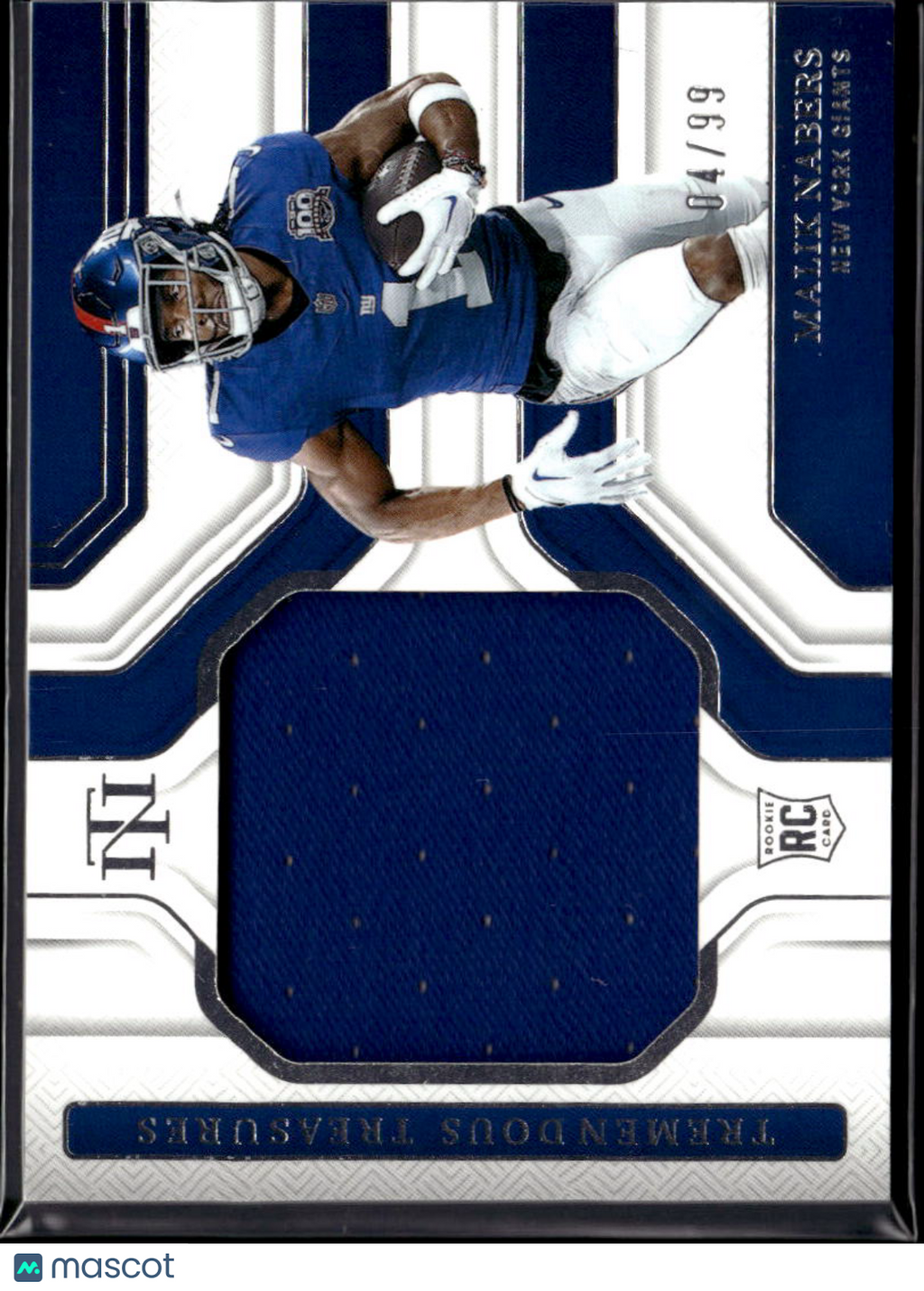 Malik Nabers 2024 National Treasures Jersey Patch RC 4/99 New York Giants