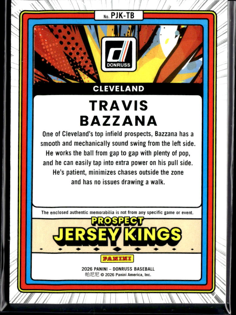 Travis Bazzana 2026 Donruss 3 Color Jersey Patch 61/99 Guardians