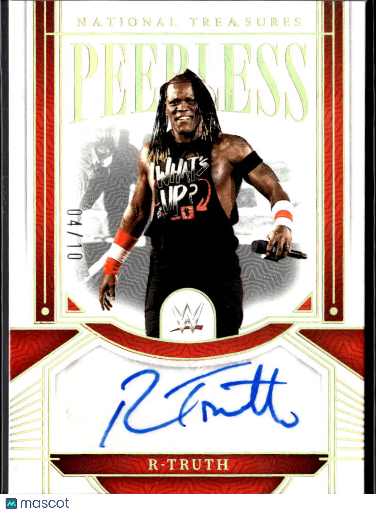 R-Truth 2024 National Treasures WWE Peerless Auto Autograph GOLD 4/10 RAW