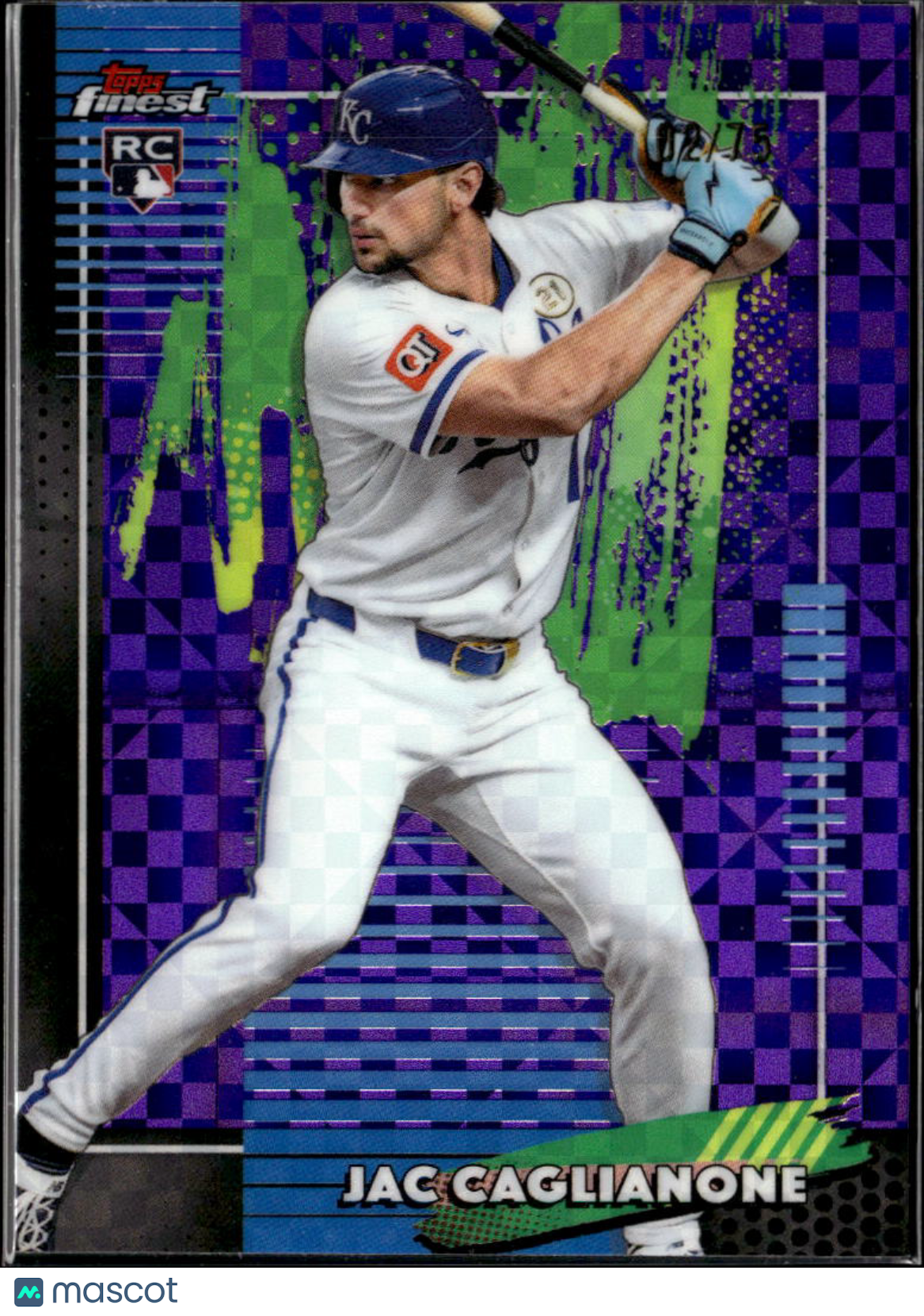Jac Caglianone 2026 Topps Finest Purple Xfractor Rookie RC 2/75 KC Royals