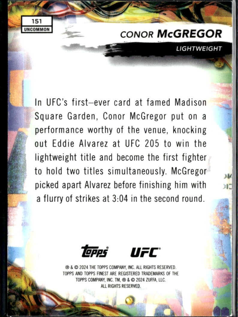 Conor McGregor 2024 Topps Finest UFC Green Refractor /93